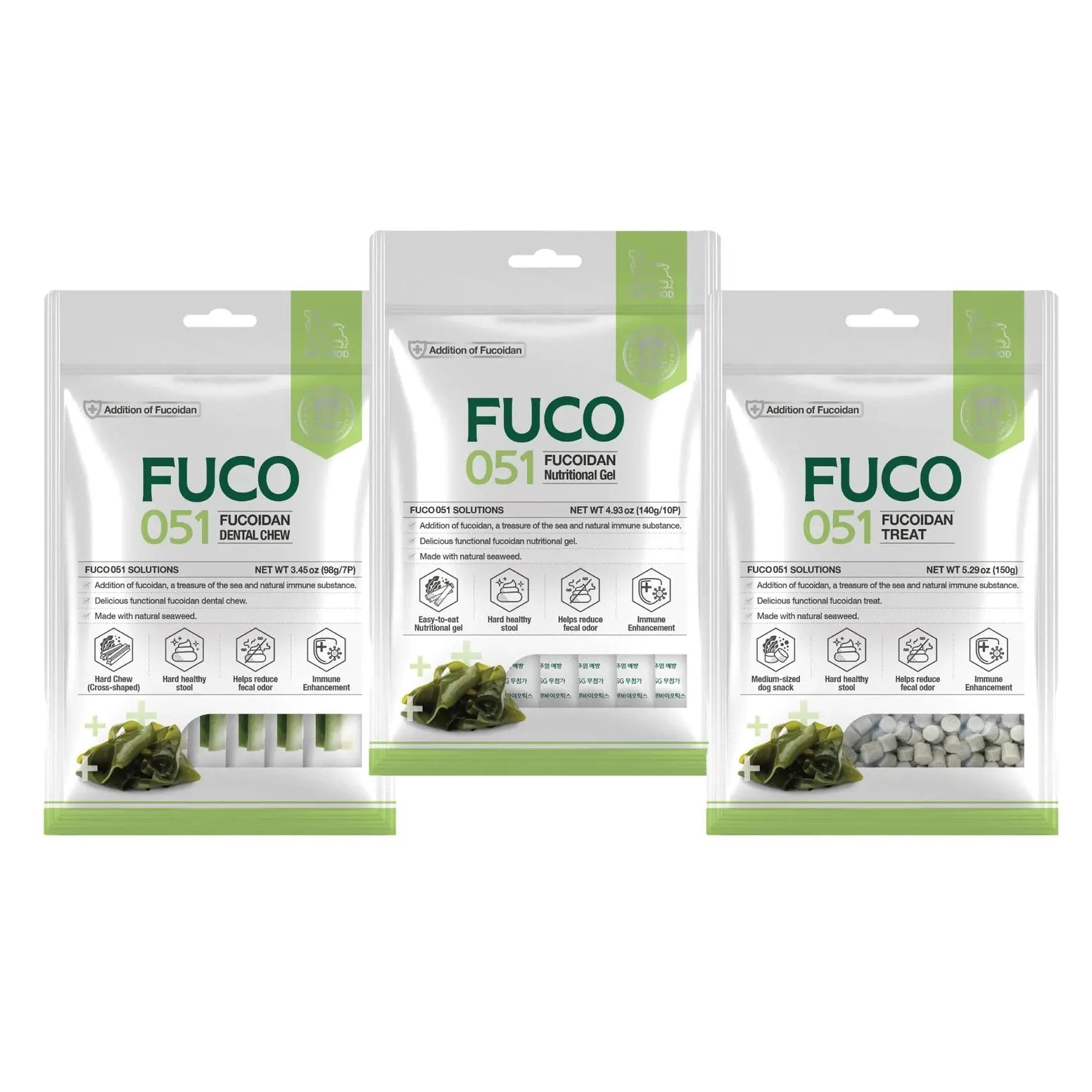 Fucoidan Natural Seaweed Chew, Gel, Dog Treats Puppia