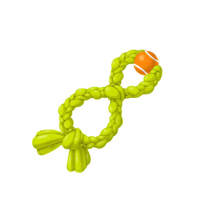 GURU Figure-8 Squeaking Tennis Snuffle Rope Dog Toy GURU