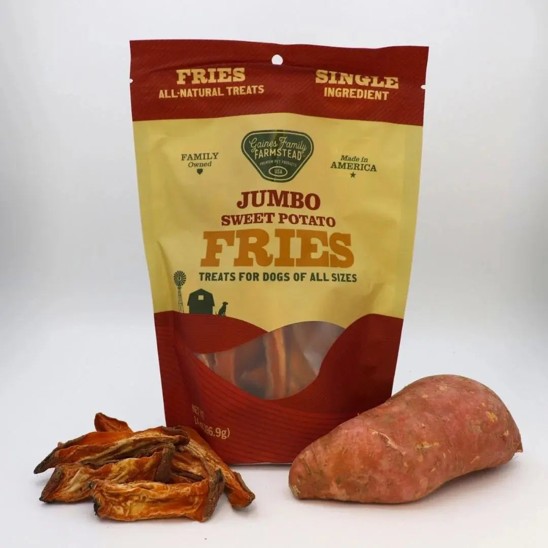 Gaines Family Farmstead Jumbo Sweet Potato Fries Grain-Free Dog Treats Gaines Family Farmstead