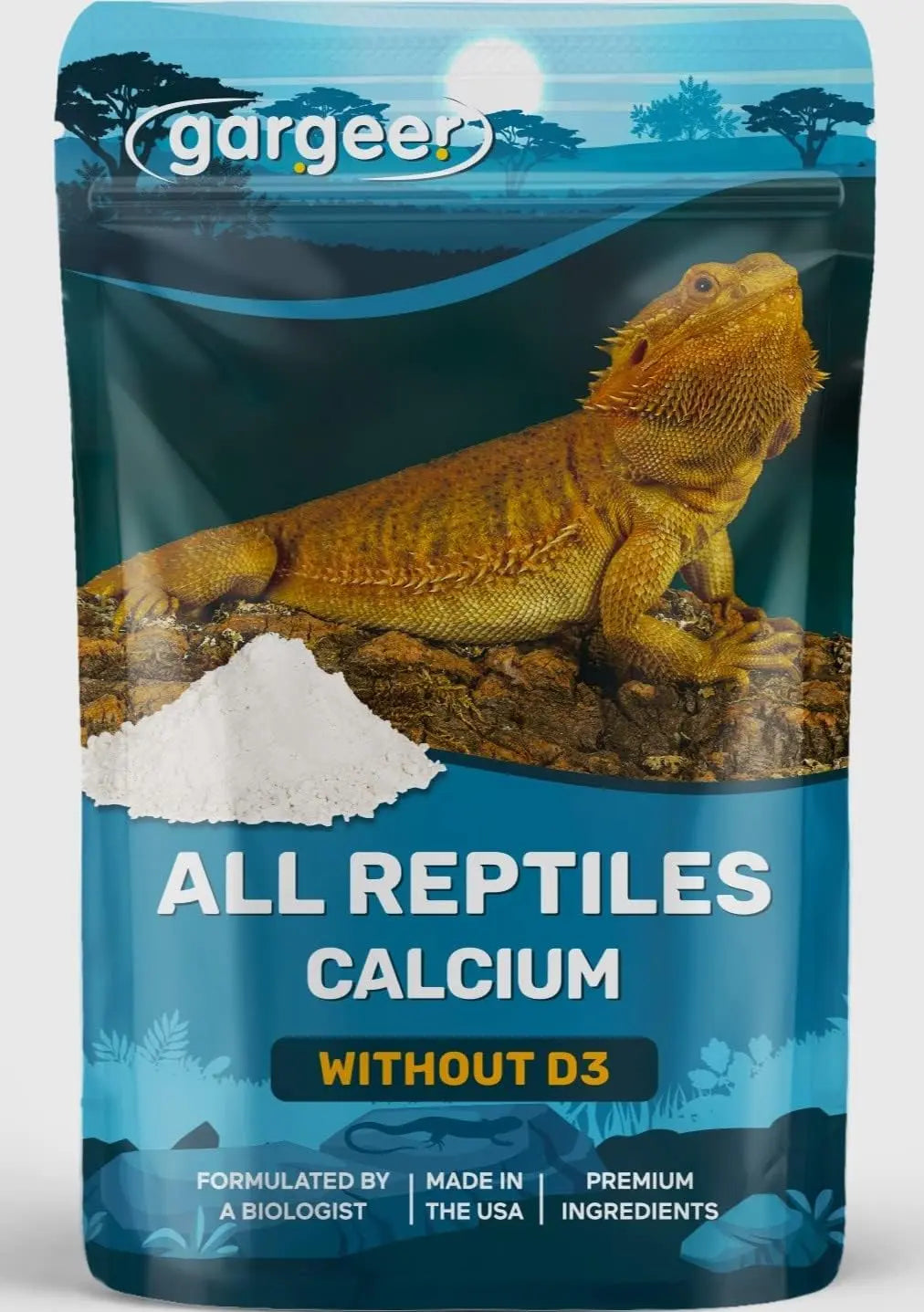 Gargeer Calcium Powder Reptile & Amphibian Supplement 4oz Gargeer