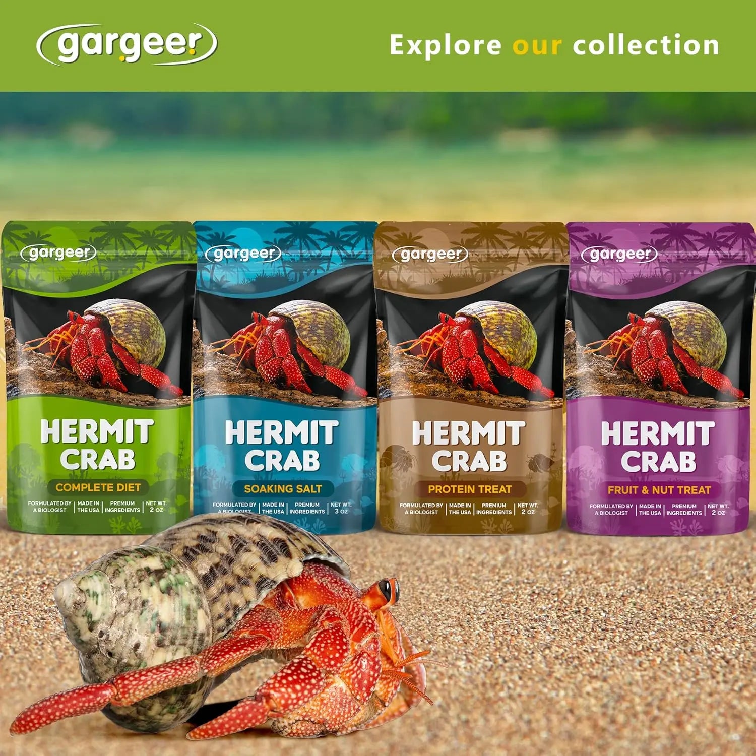 Gargeer Complete Classic Diet Hermit Crab Food 2oz Gargeer