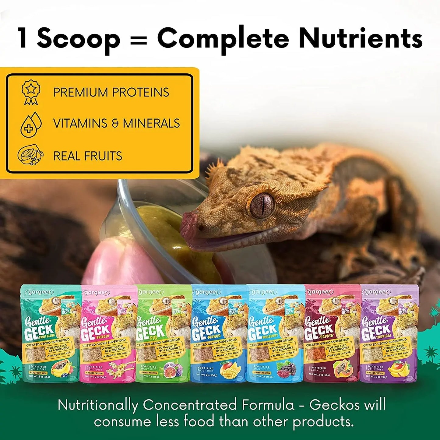 Gargeer Complete Fruit Blend Crested Gecko Food Gargeer