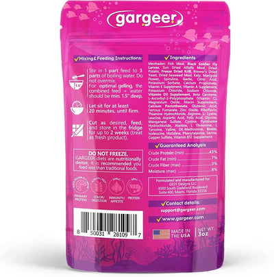 Gargeer Complete Tropical Fish Food High-Quality Gel Diet for Freshwater Fish 3oz Gargeer