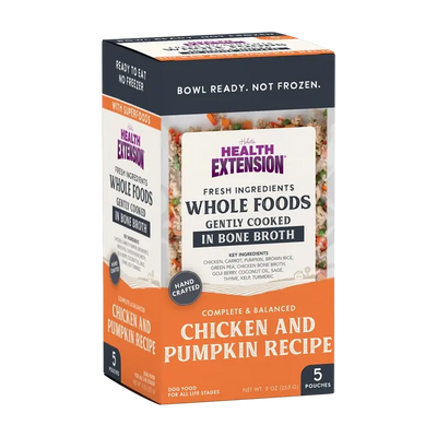 Gently Cooked Chicken & Pumpkin Recipe Pouches For Dogs 9oz Health Extension