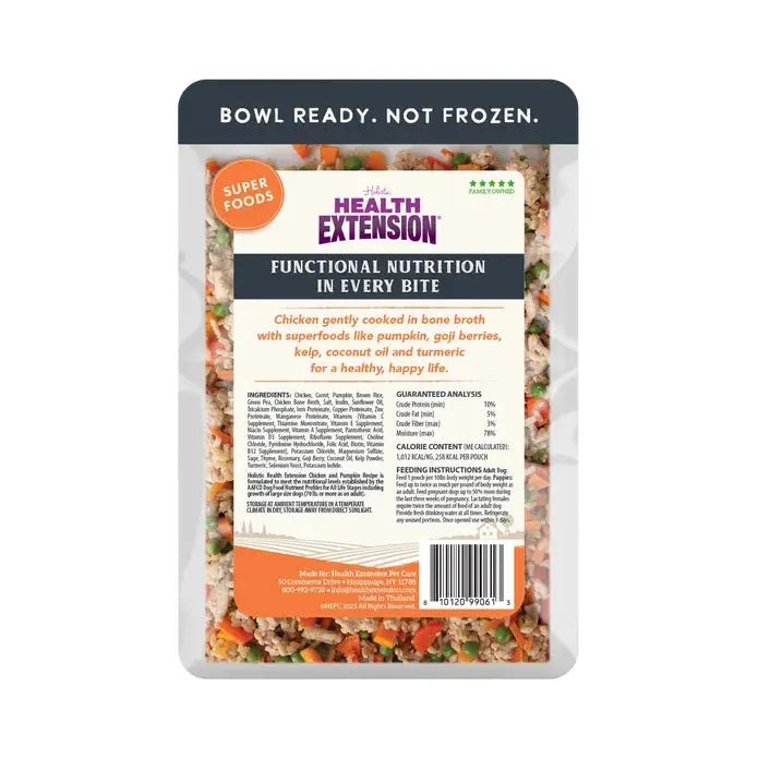 Gently Cooked Chicken & Pumpkin Recipe Pouches For Dogs 9oz Health Extension