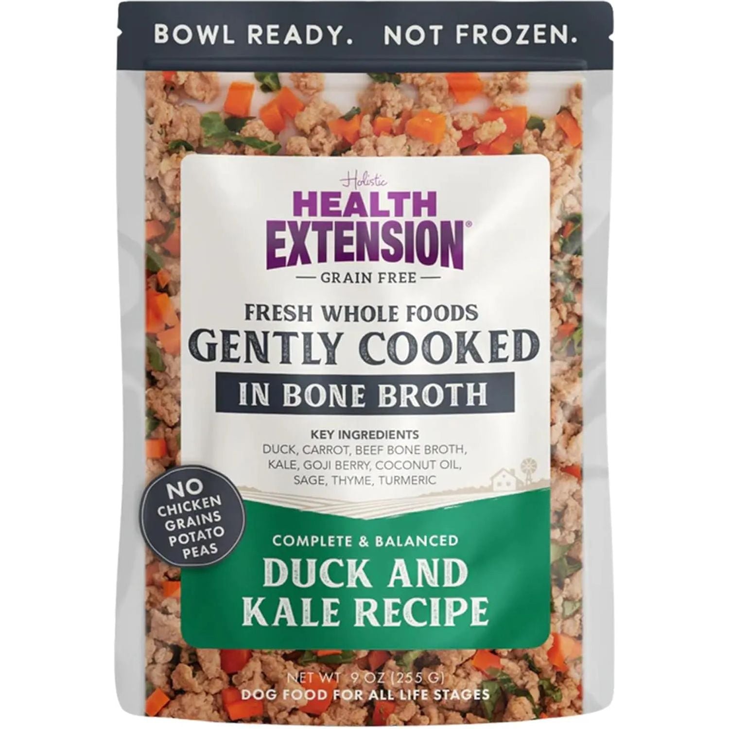 Gently Cooked Duck & Kale Recipe Pouches For Dogs 9oz Health Extension