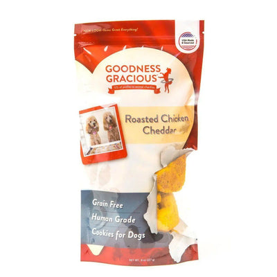Goodness Gracious Roasted Chicken Cheddar Dog Cookies 8oz Goodness Gracious