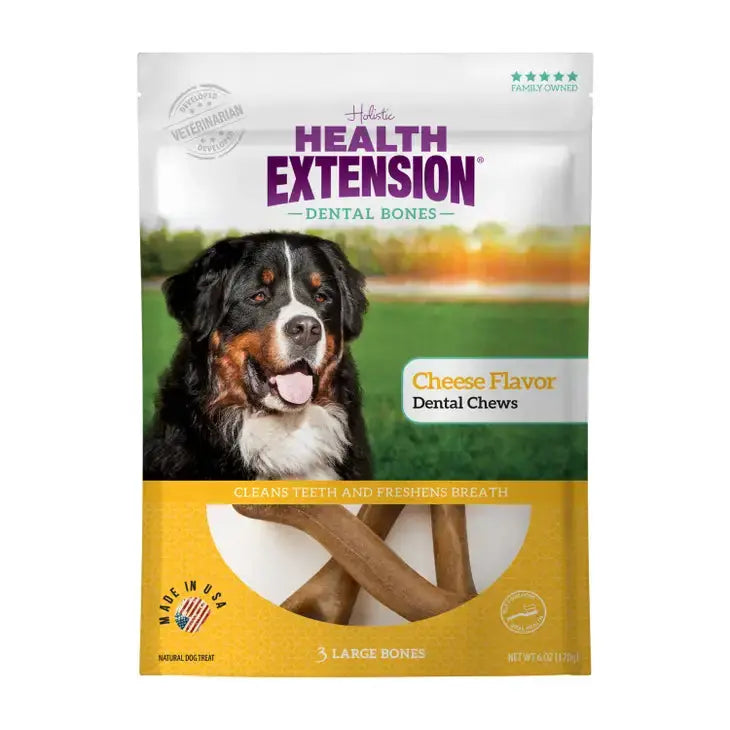 Health Extension Cheese Flavor Dental Dog Bones 5.9 oz Health Extension
