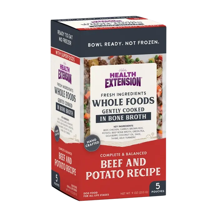Health Extension Gently Cooked Beef & Potato Recipe Pouches For Dogs 9oz Health Extension