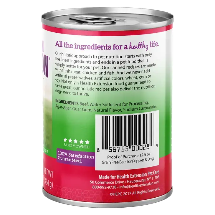 Health Extension Grain Free 95% Beef Canned Dog Food Health Extension