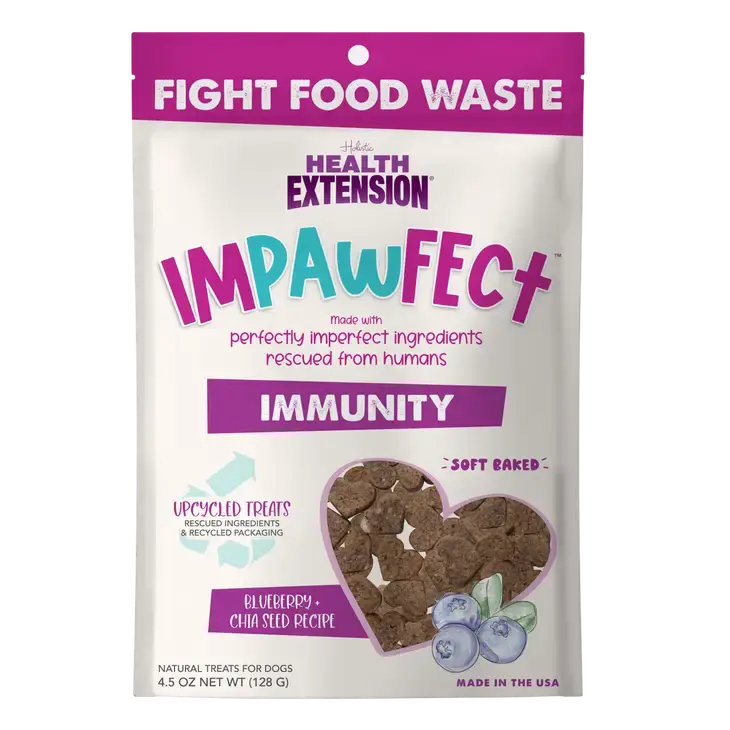 Health Extension Impawfect Blueberry & Chia Seeds for Immunity Support Dog Treats Health Extension