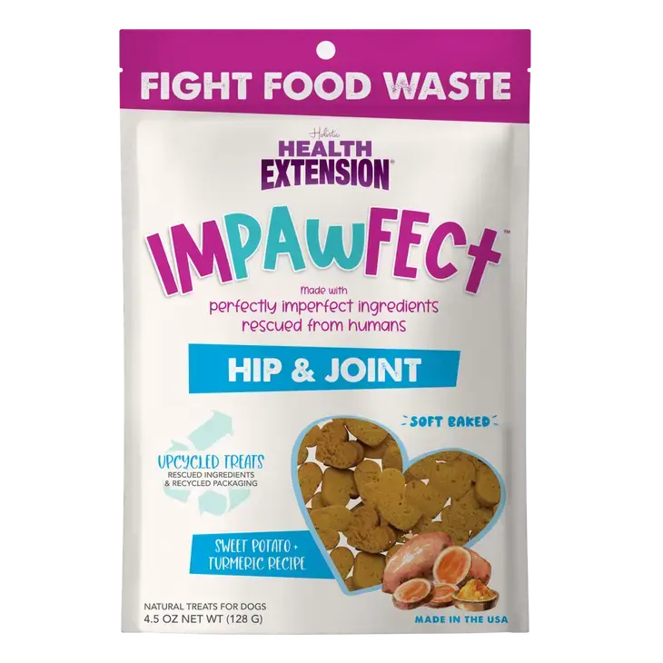 Health Extension Impawfect Sweet Potato & Turmeric for Hip & Joint Support Dog Treats 4.5oz Health Extension