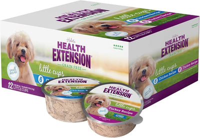 Health Extension Little Cups Chicken & Turkey Recipe Variety Pack Small Breed Wet Puppy Food 3.5oz/ 12 Cups Health Extension