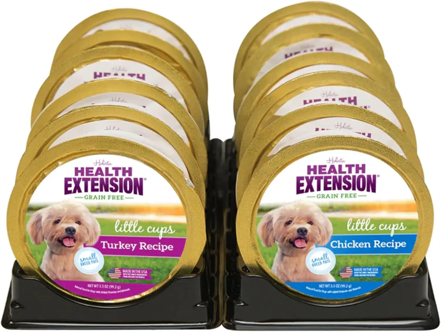 Health Extension Little Cups Chicken & Turkey Recipe Variety Pack Small Breed Wet Puppy Food 3.5oz/ 12 Cups Health Extension