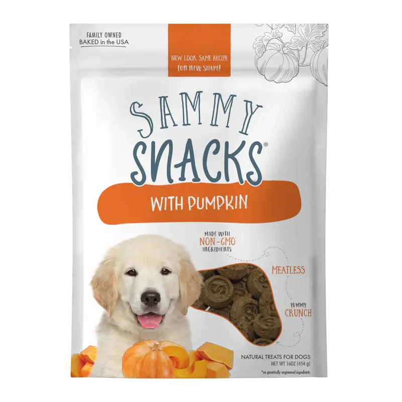 Health Extension Sammy Snacks Pumpkin Flavored Natural Dog Treats 8 oz Health Extension