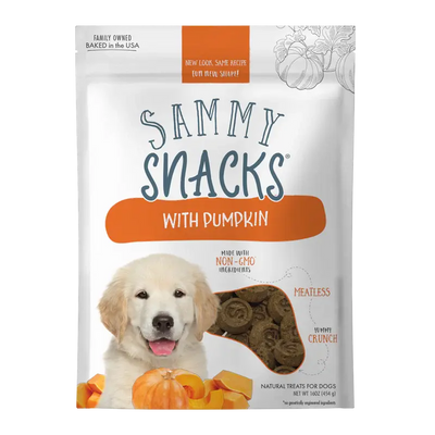 Health Extension Sammy Snacks Pumpkin Flavored Natural Dog Treats 8 oz Health Extension