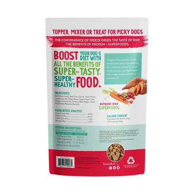 Health Extension Super Bites Beef Recipe Freeze-Dried Raw Dog Food Mixer Health Extension