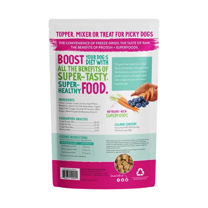 Health Extension Superbites Freeze Dried Raw Salmon Dog Food Mixer Health Extension