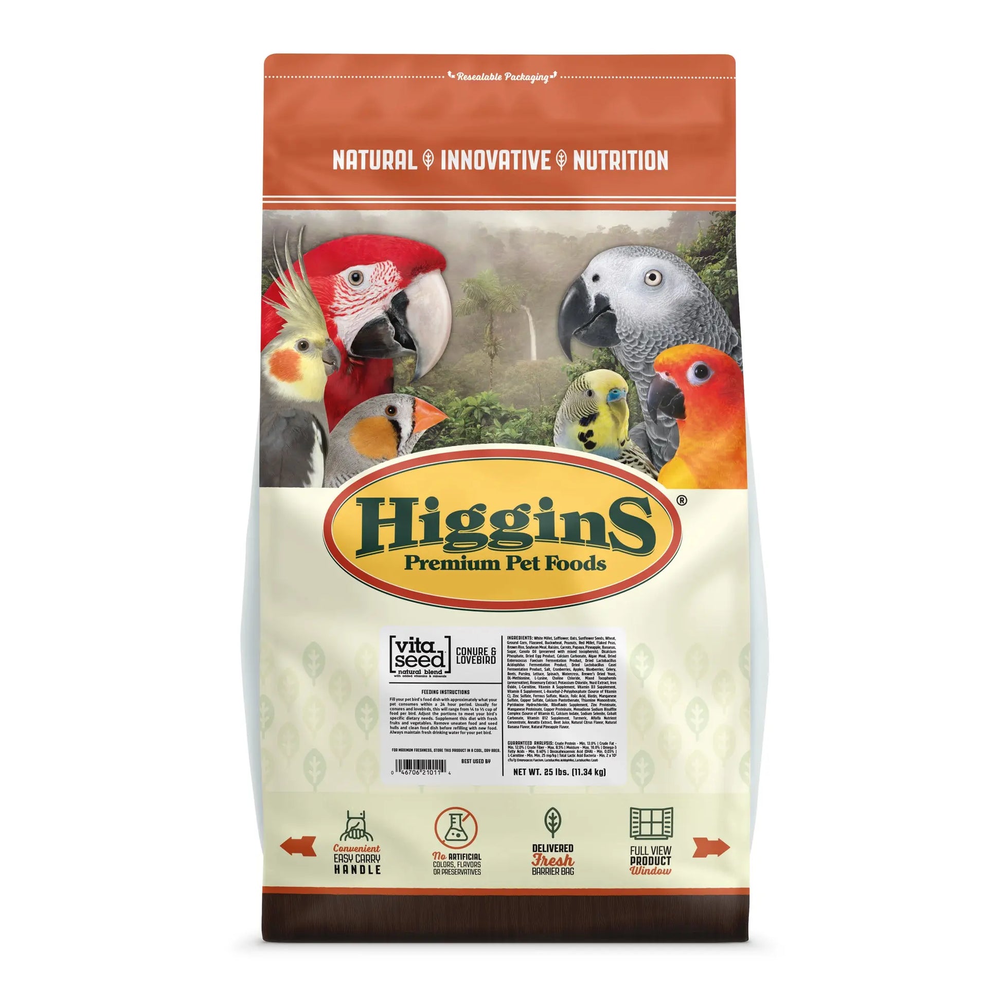 Higgins Vita Seed Natural Blend Conure and Lovebird Food Higgins
