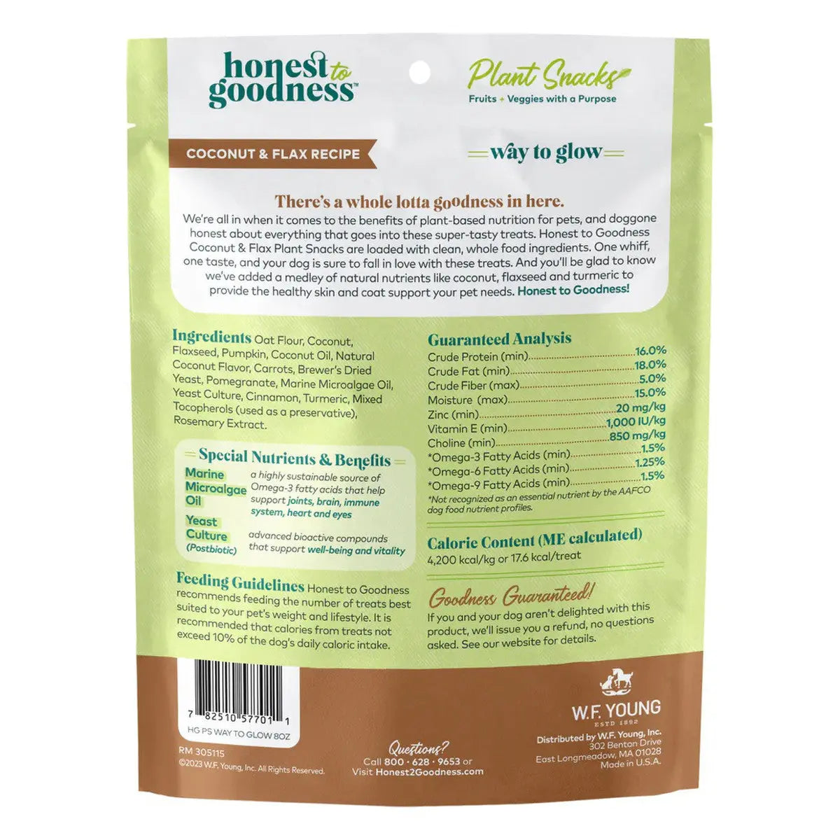 Honest To Goodness™ Plant Snacks Way to Glow Coconut & Flax Recipe Dog Treats 8oz Honest To Goodness