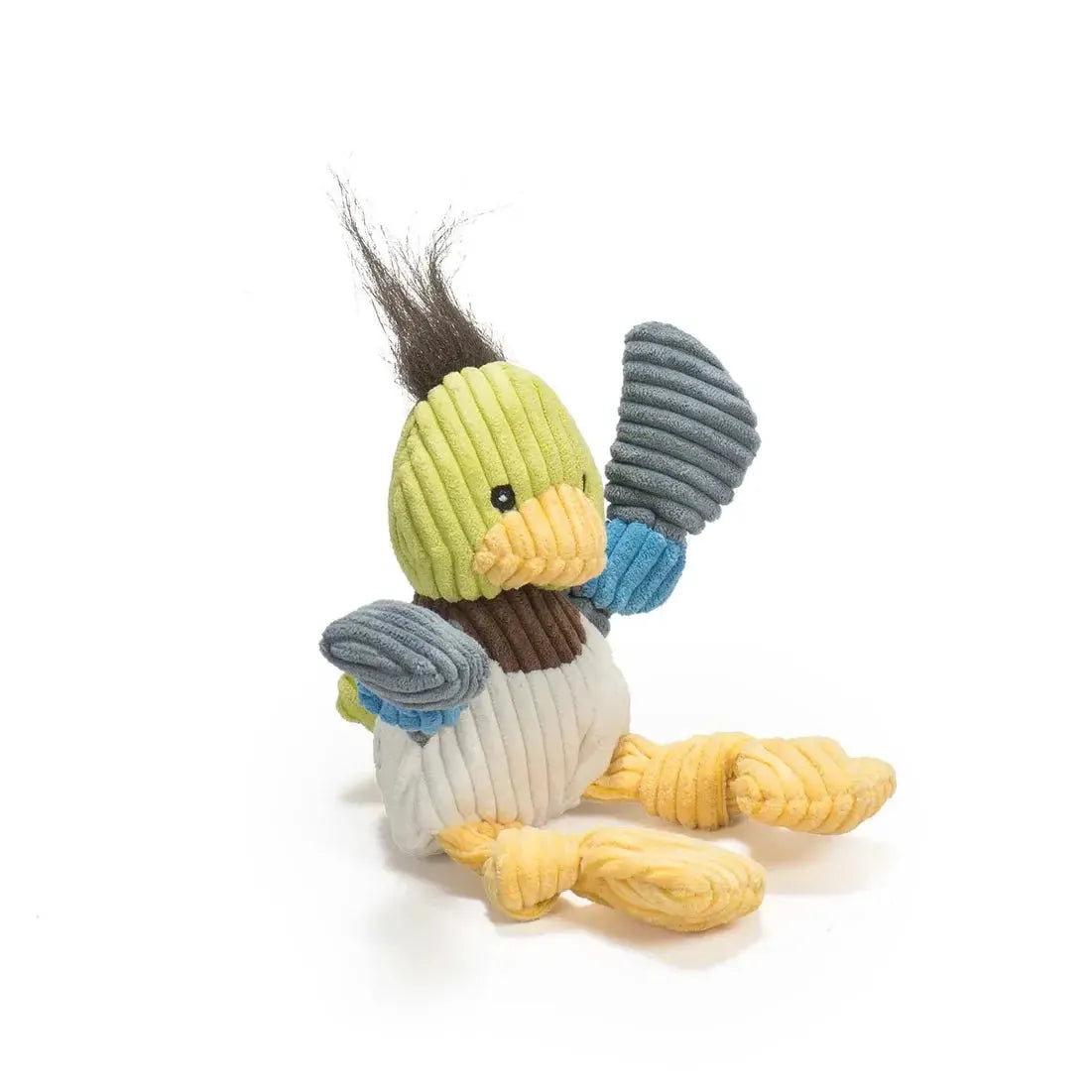 HuggleHounds Durable Plush Corduroy Knottie Squeaky Dog Toy HuggleHounds