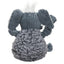 The HuggleHounds Ellamae Elephant HuggleFleece FlufferKnottie Plush Dog Toy features gray ribbed and fuzzy fabric, floppy ears, a fluffy tail, and a white tuft—perfectly durable for your pup.
