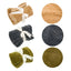 Three HuggleHounds Scout Blankie Double-Sided Plush Dog Blankets in camel, dark gray, and olive green—each rolled with a white ribbon; close-ups highlight the cozy ribbed texture and rich colors of these washable HuggleHounds blankets.