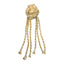 The HuggleHounds X-Brace Calamaro Large Dog Tots by HuggleHounds is a durable twisted yellow and white rope toy, featuring a knotted ball top with long rope strands hanging down—perfect for tough play.