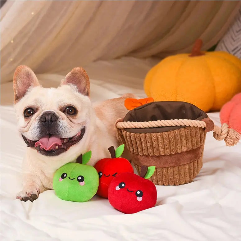 Hugsmart Pet Autumn Tailz Apple Basket Interactive Dog Toy Hugsmart Pet