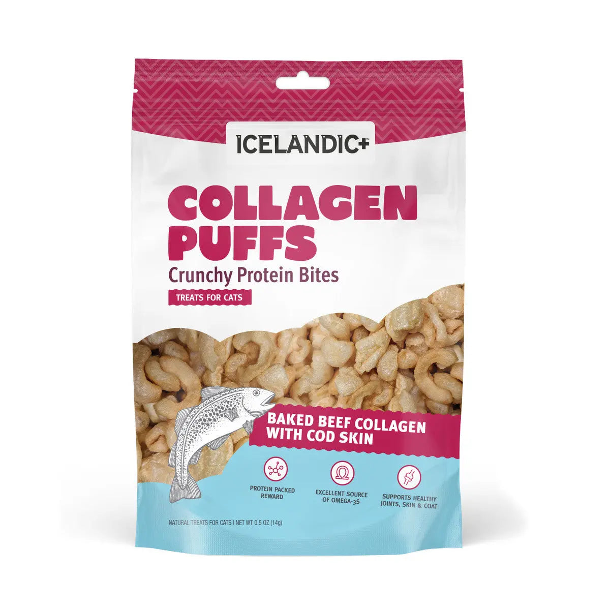 Icelandic+ Beef Collagen Mini Puffs Treats for Cats Icelandic+