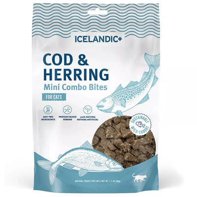 Icelandic+ Cod & Herring Mini Combo Bites Treats For Cats 1.7 oz Icelandic+
