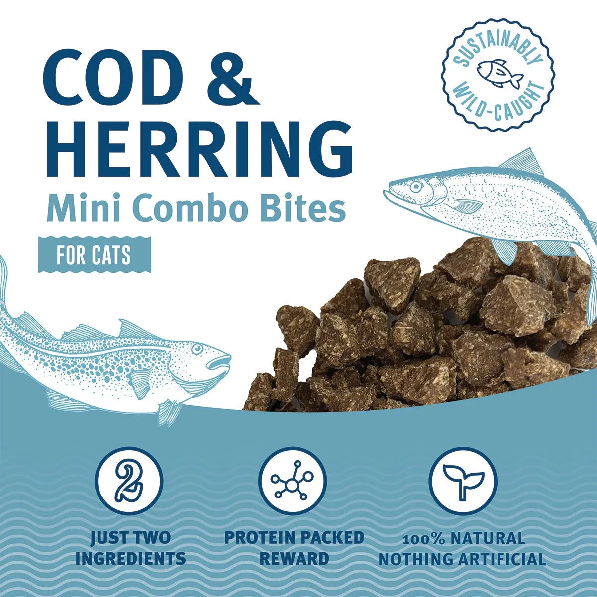 Icelandic+ Cod & Herring Mini Combo Bites Treats For Cats 1.7 oz Icelandic+
