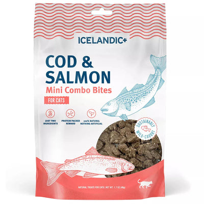 Icelandic+ Cod & Salmon Mini Combo Bites Treats For Cats 1.7 oz Icelandic+