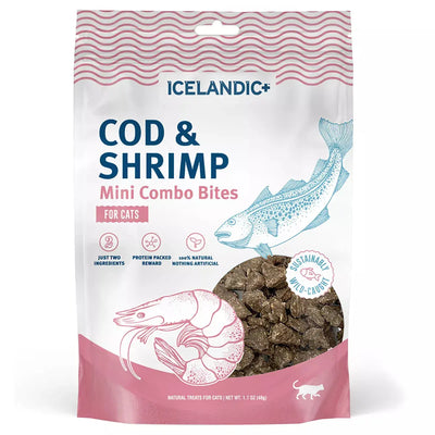 Icelandic+ Cod & Shrimp Mini Combo Bites Treats For Cats 1.7 oz Icelandic+