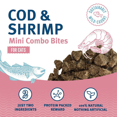 Icelandic+ Cod & Shrimp Mini Combo Bites Treats For Cats 1.7 oz Icelandic+