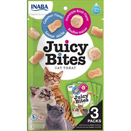 Inaba Juicy Bites Cat Treat Homestyle Broth and Calamari Flavor Inaba