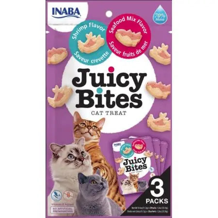 Inaba Juicy Bites Cat Treat Shrimp and Seafood Mix Flavor Inaba