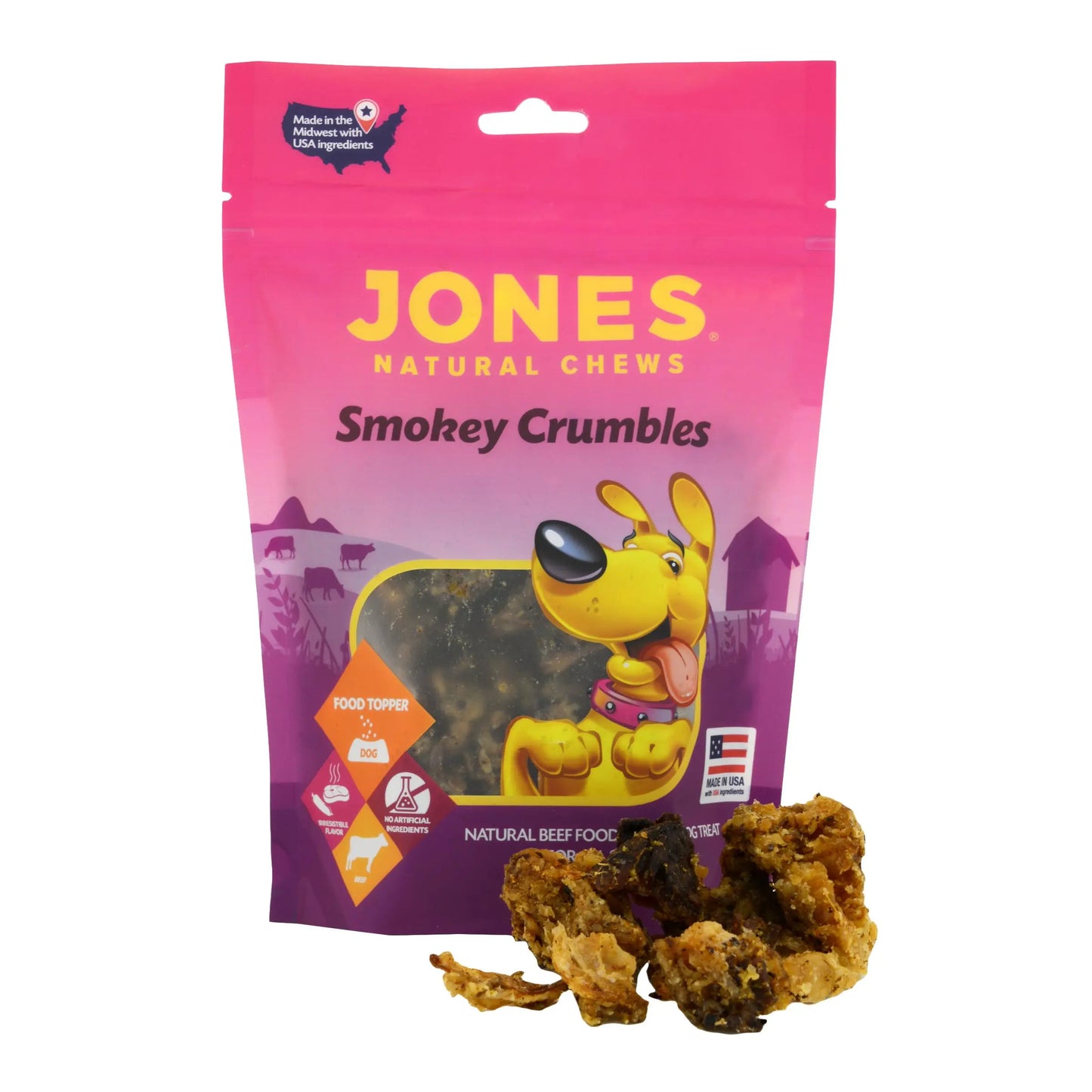 Jones Smokey Crumbles Dog Food Topper Jones Natural Chews