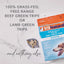 A pack of K9 Natural Lamb Green Tripe Booster Digestive Supplement for Dogs sits on a marble surface beside a small bowl, featuring text: 100% grass-fed, free-range tripe—a natural digestive supplement and nothing else.