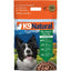 A bag of K9 Natural Lamb & King Salmon Grain-Free Freeze-Dried Dog Food shows a black and white dog, bowl of food, mountains, and highlights key ingredients, benefits, and Omega-3 Fatty Acids on the packaging.