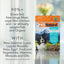 A bag of K9 Natural New Zealand Chicken Feast Grain-Free Freeze-Dried Dog Food stands on a reflective surface. Text highlights over 90% cage-free chicken, organs, fish, mussels, kelp, fruit, and more in a grain-free recipe.