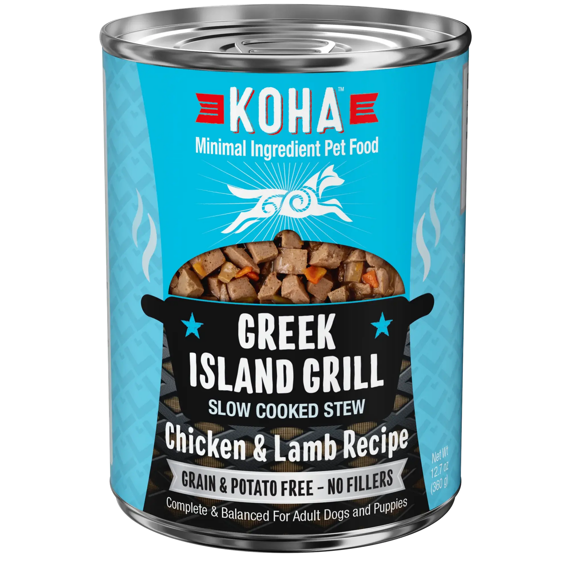 KOHA Greek Island Grill Slow Cooked Stew Chicken and Lamb for Dogs 12.7oz Case of 12 KOHA