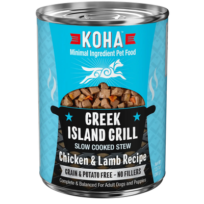 KOHA Greek Island Grill Slow Cooked Stew Chicken and Lamb for Dogs 12.7oz Case of 12 KOHA