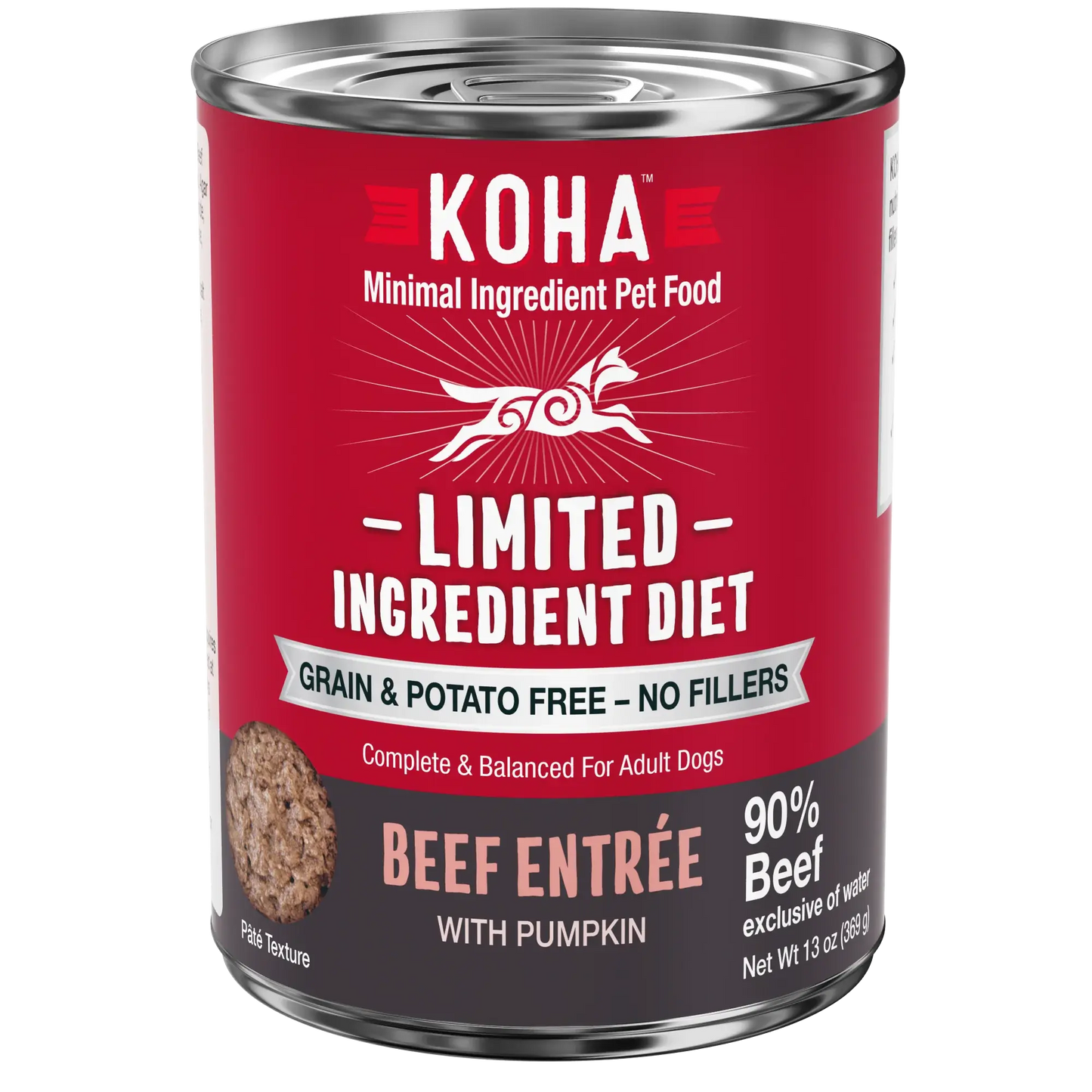 KOHA Limited Ingredient Diet Beef Entrée for Dogs 13oz Cans Case of 12 KOHA