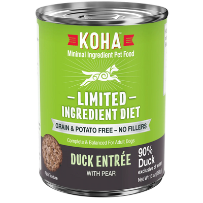 KOHA Limited Ingredient Diet Duck Entrée for Dogs 13oz Cans Case of 12 KOHA