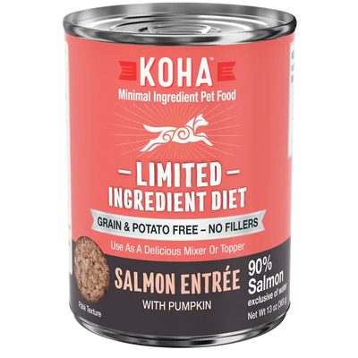 KOHA Limited Ingredient Diet Salmon Entrée for Dogs Supplemental Feeding 13oz Case of 12 KOHA