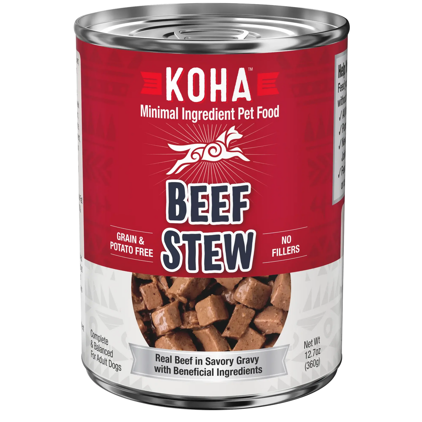 KOHA Minimal Ingredient Beef Stew for Dogs 12.7oz Cans Case of 12 KOHA