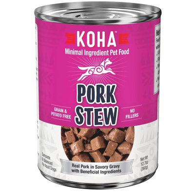 KOHA Minimal Ingredient Pork Stew for Dogs 12.7oz Case of 12 KOHA