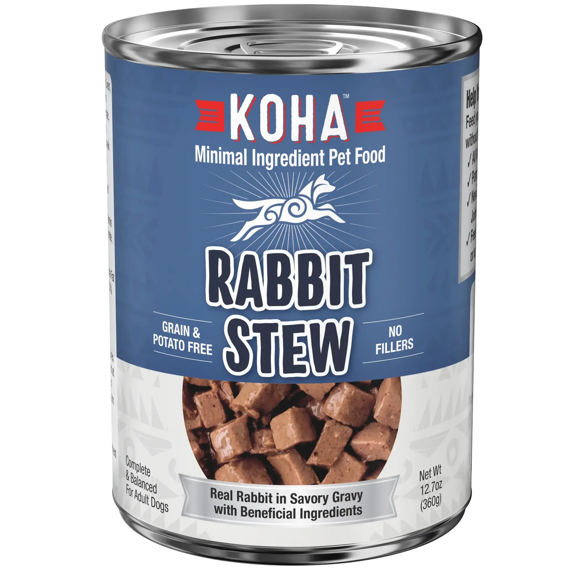 KOHA Minimal Ingredient Rabbit Stew for Dogs 12.7oz cans case of 12 KOHA