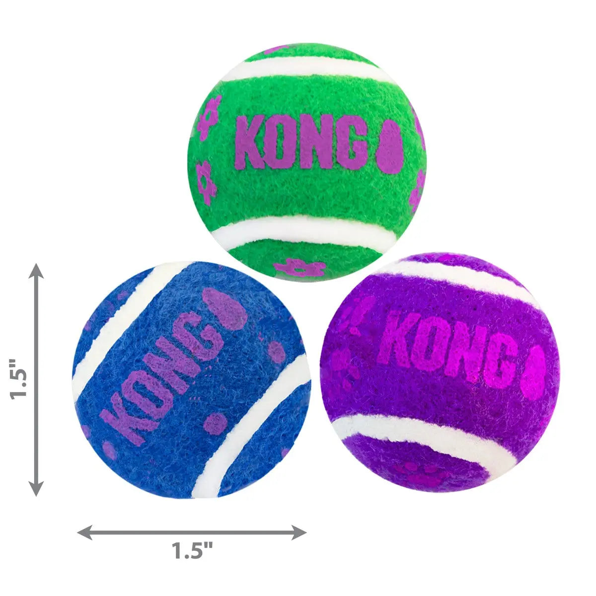 KONG Cat Active Tennis Balls w/Bells Cat Toy Kong